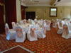 White Chair Cover Pink Taffeta Sash